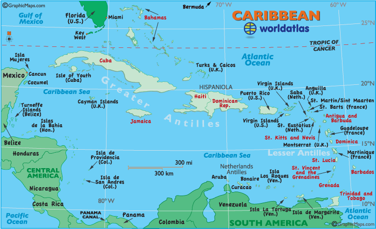 Caribbean Sea Map Puerto Rico